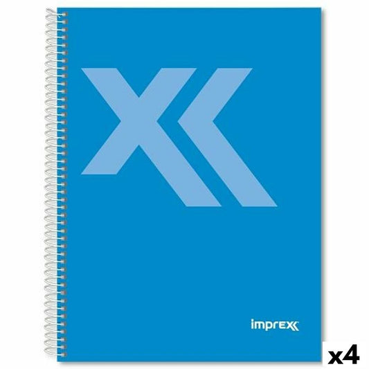 Imprex Blauw Din A4 Spiraalschrift 4 Stuks