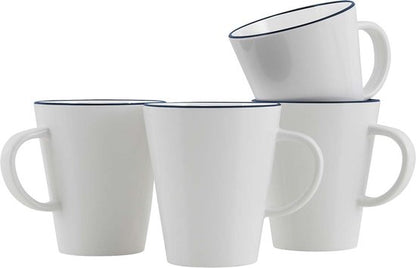 Gimex Linea Line mok 350 ml set van 4 - Blauw