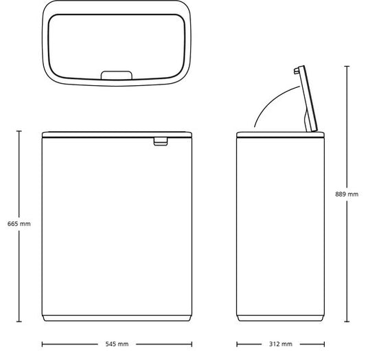 Brabantia Bo Touch Bin Prullenbak - 60 liter