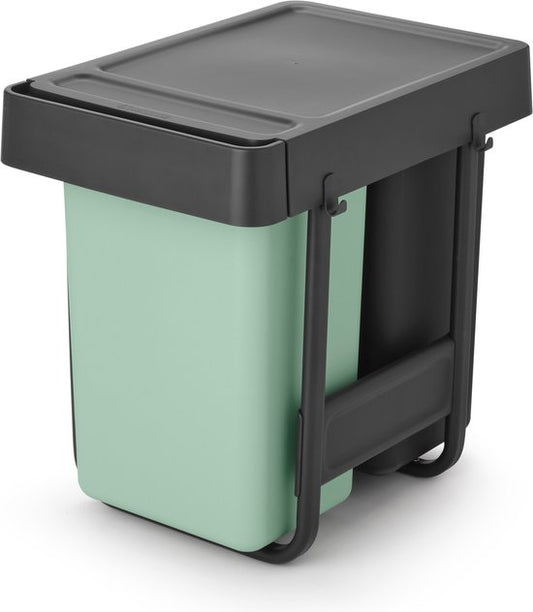 Brabantia Sort & Go Inbouw Prullenbak - 2 x 15 liter - Jade Green en Dark Grey