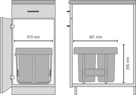 Brabantia Sort & Go Inbouw Prullenbak