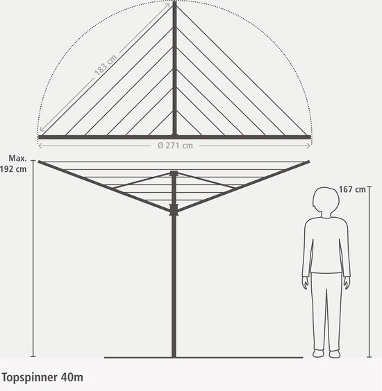 Brabantia Topspinner Droogmolen - 40 m