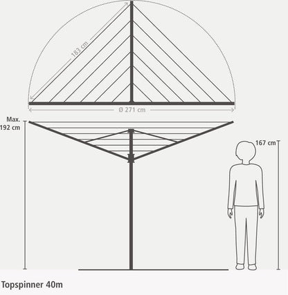 Brabantia Topspinner Droogmolen - 40 m