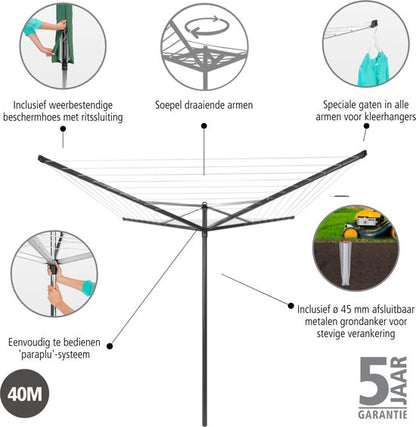 Brabantia Topspinner Droogmolen - 40 m