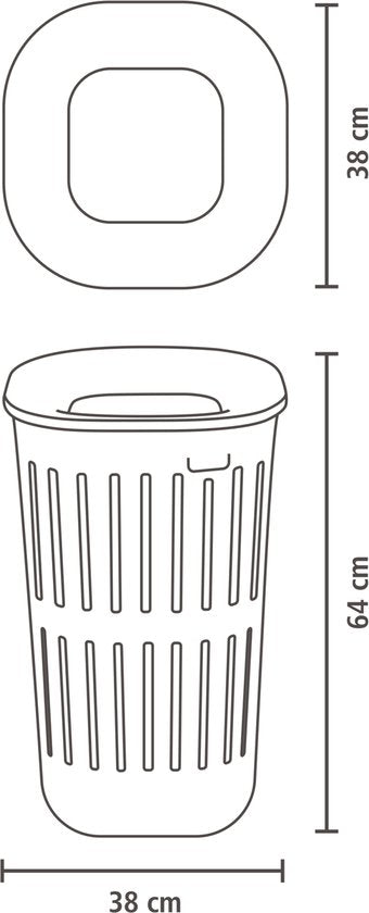 Brabantia Collect-It Wasmand - set van 2 - met Deksel - 55 l - Soft Beige