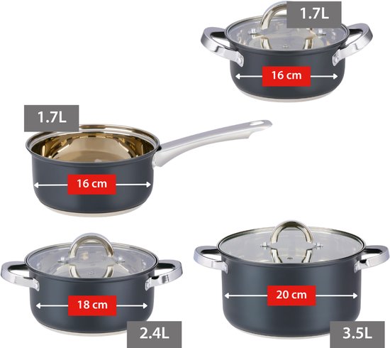Alpina Inductie Pannenset 7-Delig
