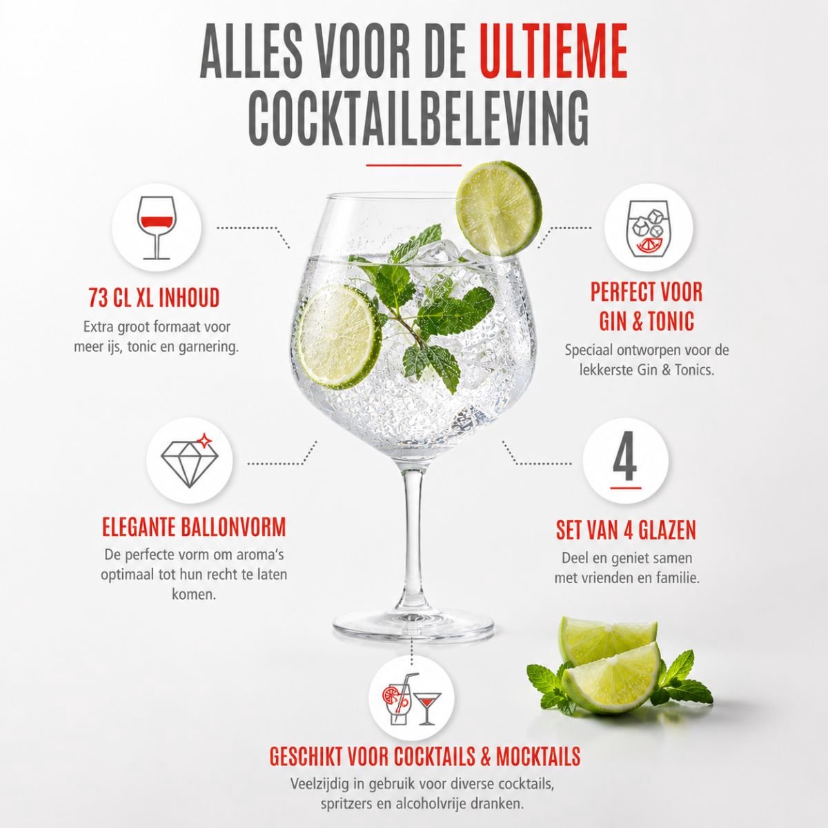 Alpina Cocktailglazen 4 Stuks