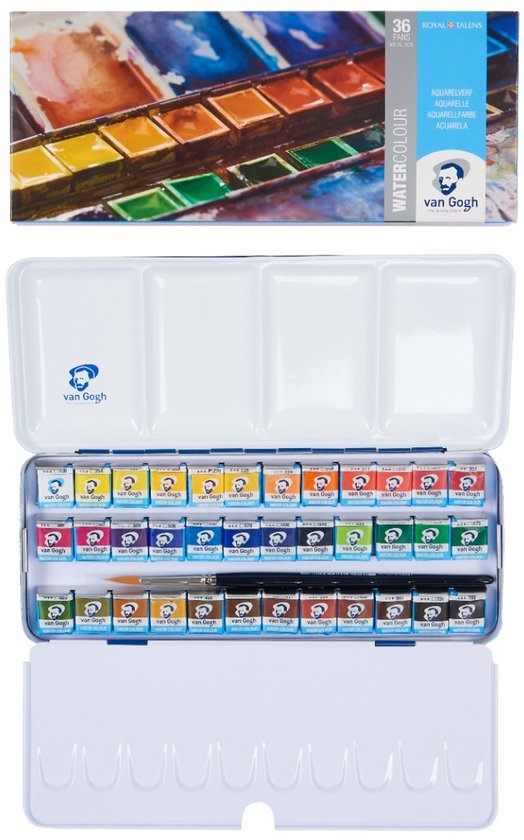 Van Gogh Aquarelverf set in metalen blik
