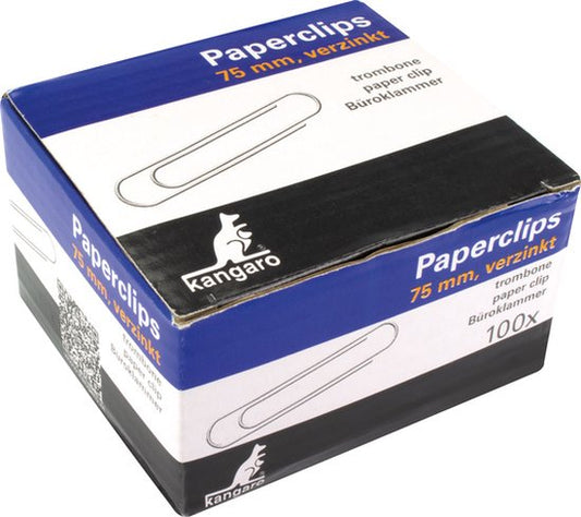 Kangaro paperclips 75 mm rond 100 stuks verzinkt