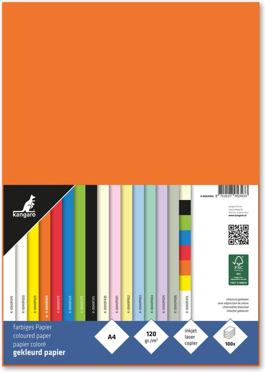 Kangaro papier A4 120 grams oranje