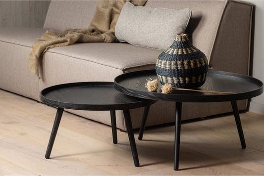 WOOOD Mesa Bijzettafel L - Hout - Zwart - 34xØ60
