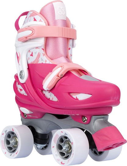Nijdam Rolschaatsen Verstelbaar - Feather Drops - Roze - Maat 25-28