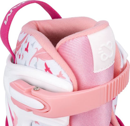 Nijdam Rolschaatsen Verstelbaar - Feather Drops - Roze - Maat 25-28