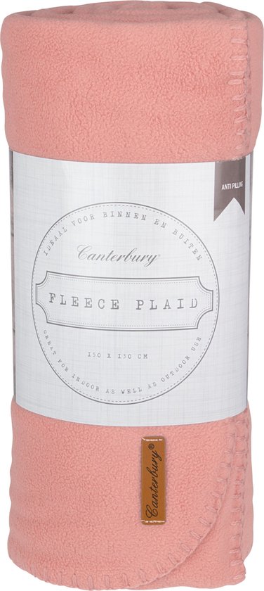 Canterbury fleece plaid anti-pilling 150 x 130 cm roze