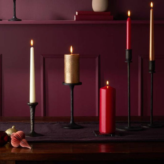 Bolsius Gotische Kaarsen Velvet Red 4 stuks