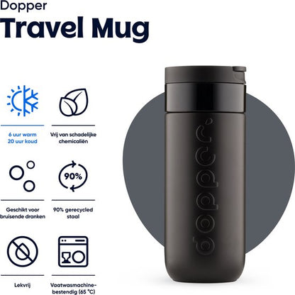 Dopper Travel Mug Thermosbeker - 400 ml - Blazing Black