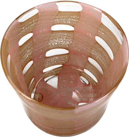 HD Collection Kaarsenhouder Glas Perzik 12x12x10,5cm