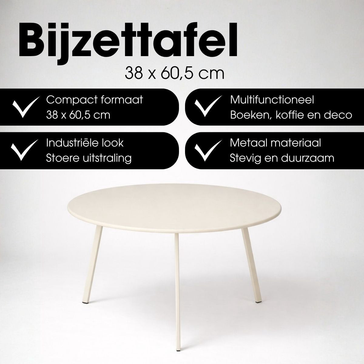 Mica Decorations Seatle Bijzettafel Rond voor Buiten