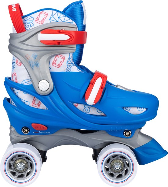 Nijdam Rolschaatsen Verstelbaar Geo Metricker Blauw Maat 33-36