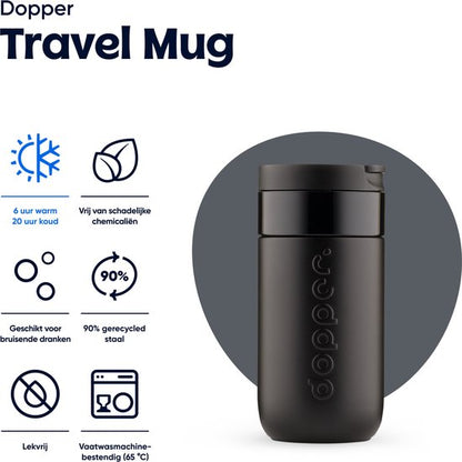 Dopper Travel Mug Thermosbeker 300 ml Blazing Black